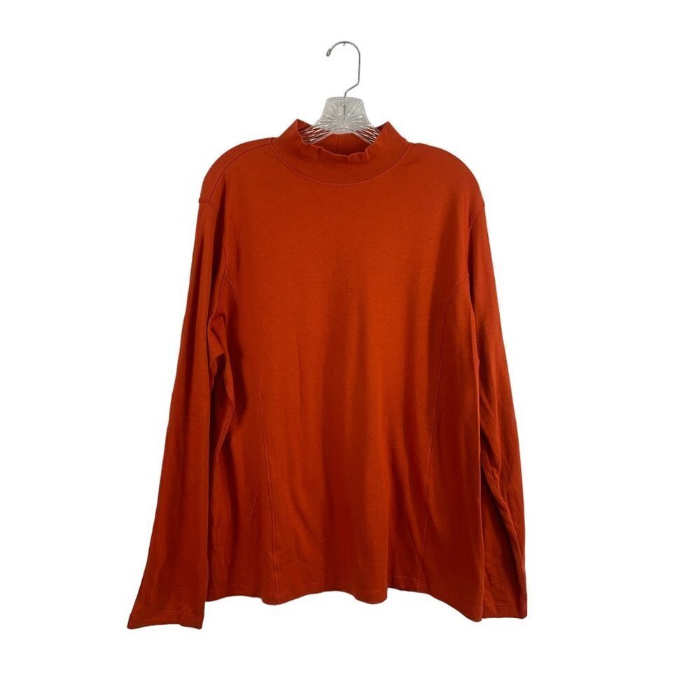 Westbound Women's Cherry Red Long Sleeve Mock Neck Top